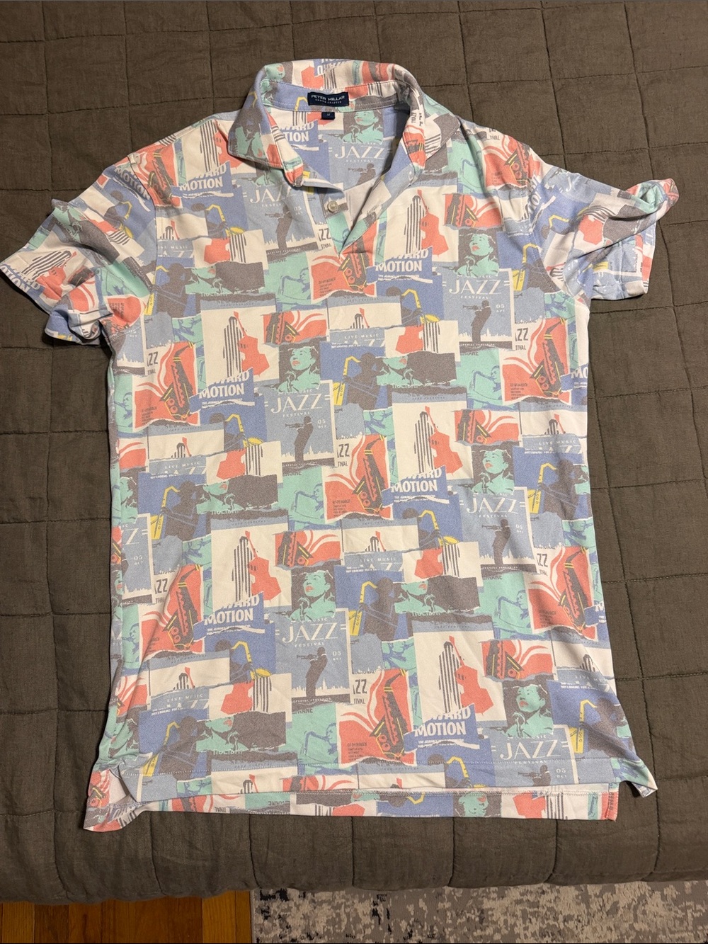 Vintage-Inspired Multi-Color Jazz Print Men’s Shirt